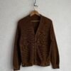 1960s Brown Knitted Cardigan ILGWU 