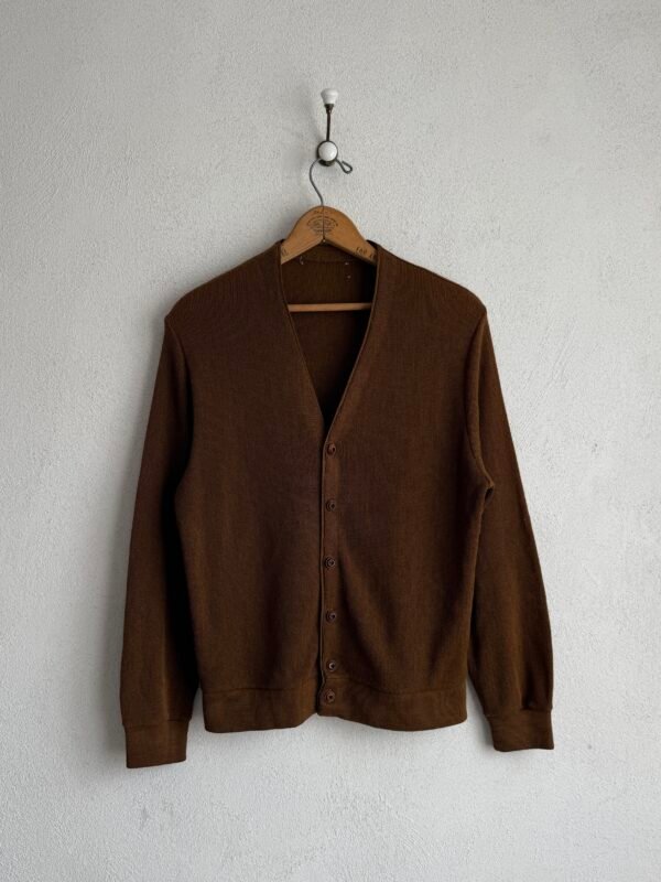 1960s Brown Knitted Cardigan ILGWU 