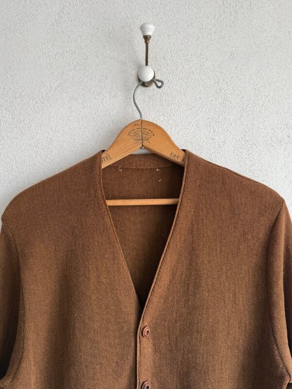 1960s Brown Knitted Cardigan ILGWU 