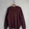 1990s Versace Jeans Couture Wine Knitted Sweater