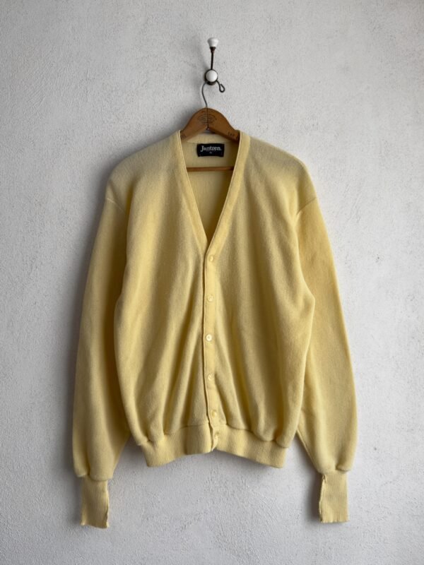 1980s Jantzen Butter Yellow Knitted Cardigan