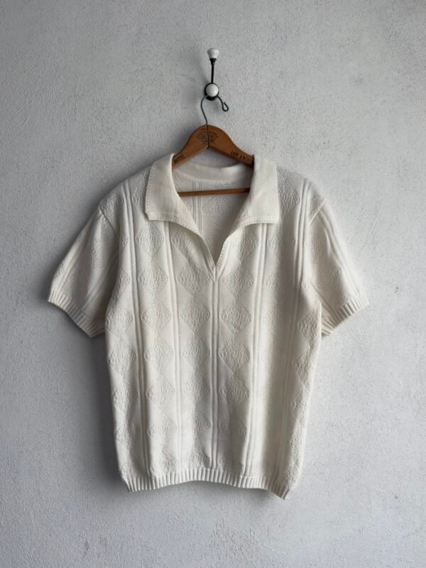 1980s Mexican White Knitted Shirt