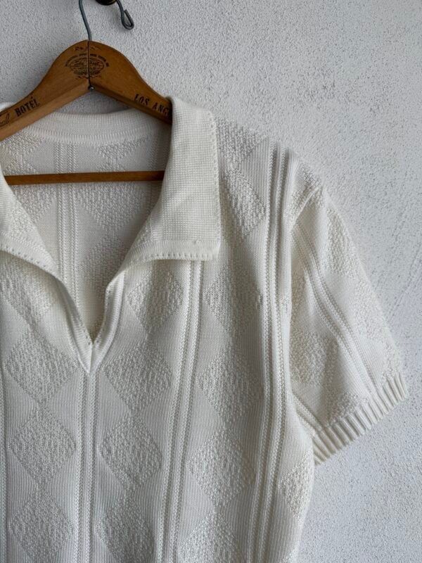 1980s Mexican White Knitted Shirt