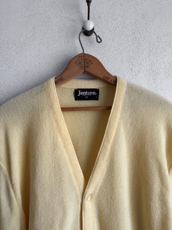 1980s Jantzen Butter Yellow Knitted Cardigan