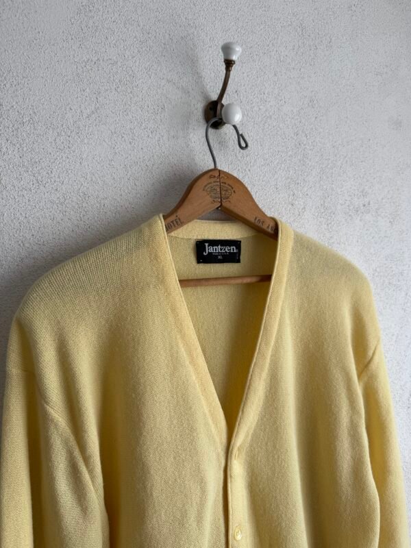 1980s Jantzen Butter Yellow Knitted Cardigan
