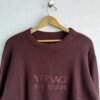 1990s Versace Jeans Couture Wine Knitted Sweater