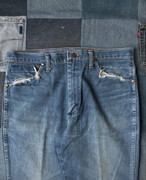 1990s Wrangler Cowboy Distressed Denim Pants
